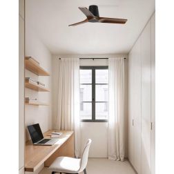 HEYWOOD TUB VENTILATORE SENZA LUCE D90 CM BIANCO O NERO CON 3 PALE IN LEGNO E TELECOMANDO INCLUSO 2