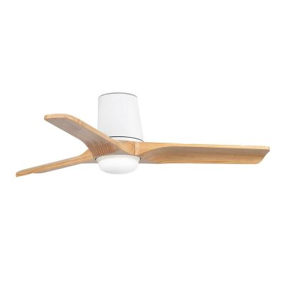 HEYWOOD TUB VENTILATORE LED 10W DIMMERABILE D90 CM BIANCO O NERO CON 3 PALE IN LEGNO E TELECOMANDO INCLUSO