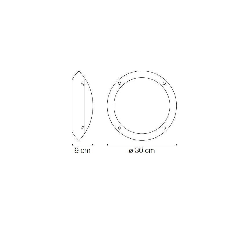 LAMPADA DA PARETE DA ESTERNI IP66 ROTONDA MODERNA TRE COLORI MADE IN ITALY FUMAGALLI DARK LIGHT - Cristalensi Shop Online