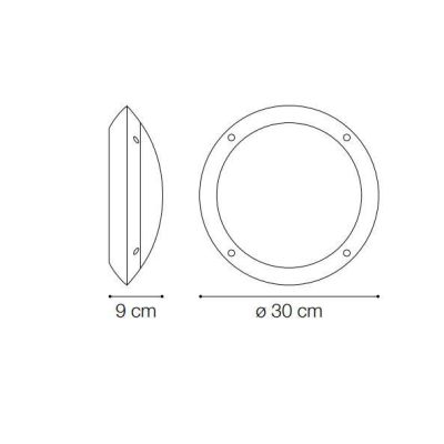 LAMPADA DA PARETE DA ESTERNI IP66 ROTONDA MODERNA TRE COLORI MADE IN ITALY FUMAGALLI DARK LIGHT - Cristalensi Shop Online
