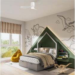 NEMO VENTILATORE A 3 PALE LED INTEGRATO LUCE DIMMERABILE 3 MISURE E 3 COLORI CON TELECOMANDO INCLUSO 2