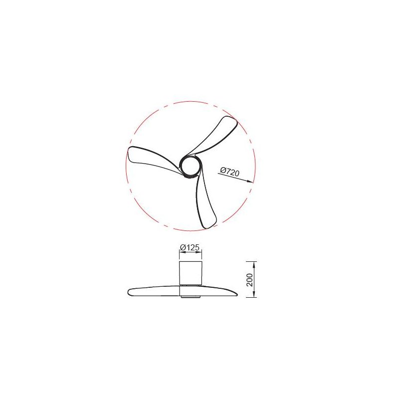 NEMO VENTILATORE A 3 PALE LED 18W LUCE DIMMERABILE D72 CM 3 COLORI CON TELECOMANDO INCLUSO