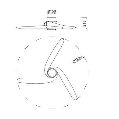 GROENLAND VENTILATORE D122 CM 3 PALE LED 24W DIMMERABILE 3 FINITURE COLORE CON TELECOMANDO INCLUSO