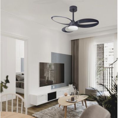 INFINITY VENTILATORE MODERNO D92 CM LED 20W DIMMERABILE 3 COLORI CON TELECOMANDO INCLUSO