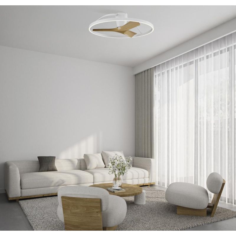 NEPAL II VENTILATORE MODERNO 3 COLORI LED 32W DIMMERABILE DIAMETRO CM 75 CON TELECOMANDO INCLUSO