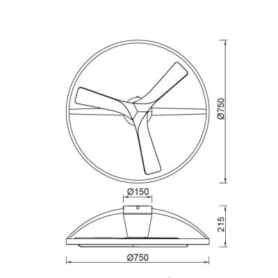 NEPAL II VENTILATORE MODERNO 3 COLORI LED 32W DIMMERABILE DIAMETRO CM 75 CON TELECOMANDO INCLUSO