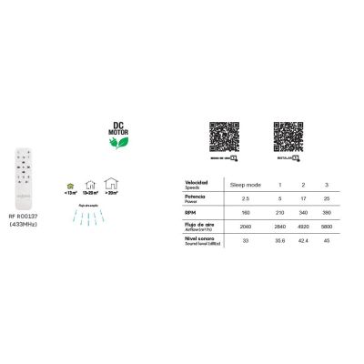 NISEKO XS VENTILATORE CON PALE A SCOMPARSA D70 CM LED 25W DIMMERABILE 2 COLORI CON TELECOMANDO INCLUSO