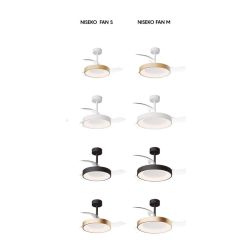 NISEKO VENTILATORE CON PALE A SCOMPARSA IN 2 MISURE LED INTEGRATO DIMMERABILE 3 COLORI CON TELECOMANDO INCLUSO