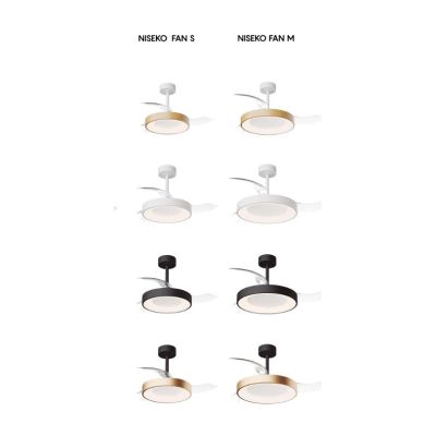 NISEKO VENTILATORE CON PALE A SCOMPARSA IN 2 MISURE LED INTEGRATO DIMMERABILE 3 COLORI CON TELECOMANDO INCLUSO