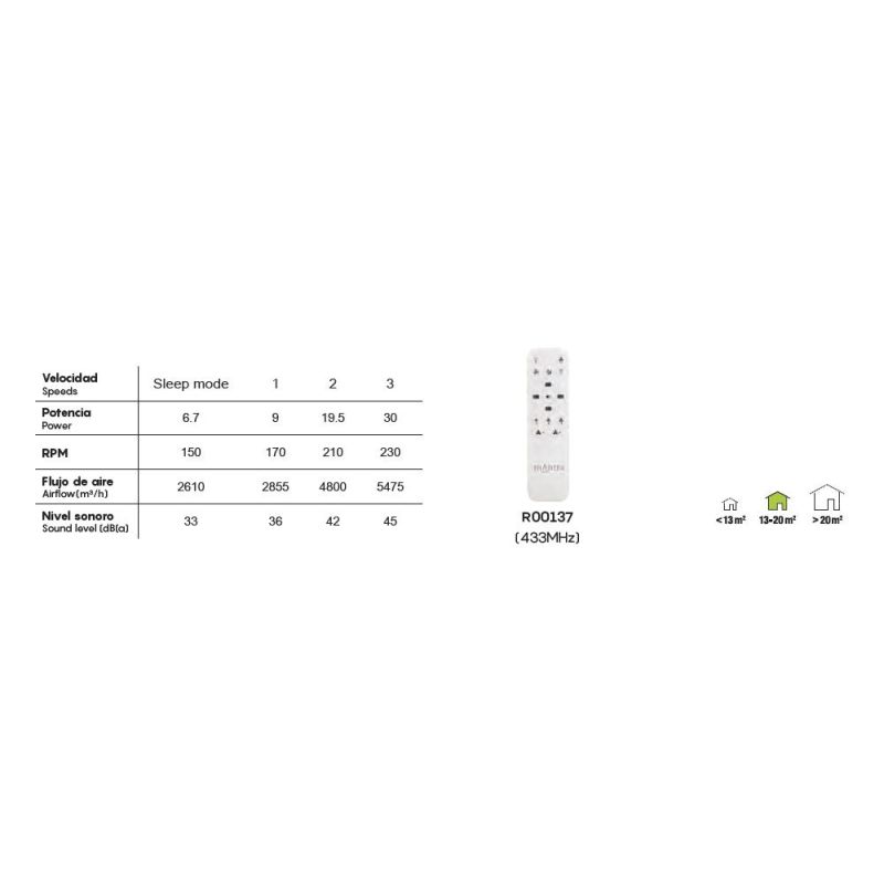 SLIM FAN VENTILATORE CON PALE A SCOMPARSA D106 CM LED 50W DIMMERABILE 3 COLORI CON TELECOMANDO INCLUSO