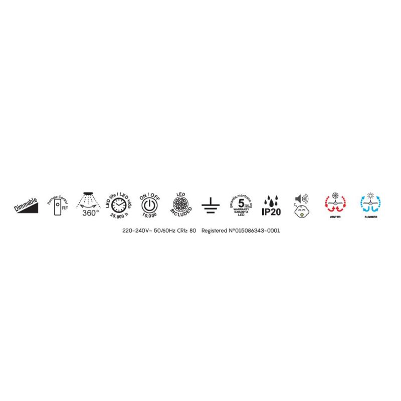 SLIM FAN VENTILATORE CON PALE A SCOMPARSA D106 CM LED 50W DIMMERABILE 3 COLORI CON TELECOMANDO INCLUSO