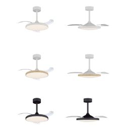 SLIM FAN MINI VENTILATORE CON PALE A SCOMPARSA D90 CM LED 45W DIMMERABILE 3 COLORI CON TELECOMANDO INCLUSO