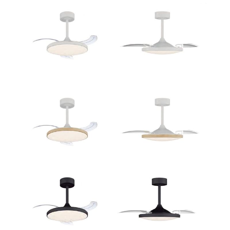 SLIM FAN MINI VENTILATORE CON PALE A SCOMPARSA D90 CM LED 45W DIMMERABILE 3 COLORI CON TELECOMANDO INCLUSO