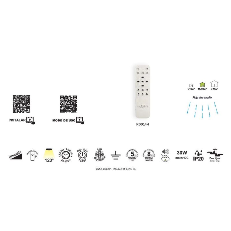 RAFAGA VENTILATORE MODERNO D106 CM LED 50W DIMMERABILE TECNOLOGIA RGB TELECOMANDO INCLUSO 2 COLORI