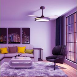 RAFAGA VENTILATORE MODERNO D106 CM LED 50W DIMMERABILE TECNOLOGIA RGB TELECOMANDO INCLUSO 2 COLORI