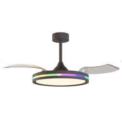 RAFAGA VENTILATORE MODERNO D106 CM LED 50W DIMMERABILE TECNOLOGIA RGB TELECOMANDO INCLUSO 2 COLORI 2