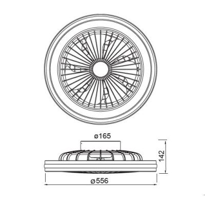 GAMER BIG VENTILATORE MODERNO LED 60W DIMMERABILE TECNOLOGIA RGB TELECOMANDO INCLUSO 2 COLORI