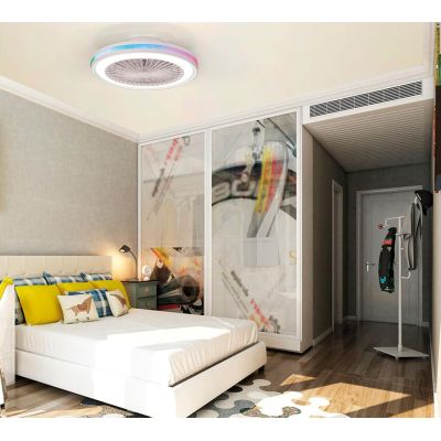 GAMER VENTILATORE MODERNO LED 40W DIMMERABILE TECNOLOGIA RGB TELECOMANDO INCLUSO 2 COLORI Mantra - Cristalensi Shop Online