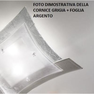 OREGON PLAFONIERA MODERNA CM 34X34 IN VETRO LAVORATO A MANO IN ITALIA 4 COLORI