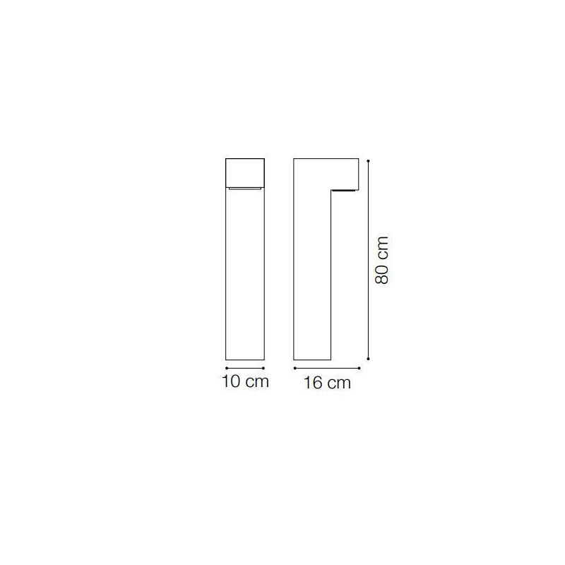 LAMPIONE PER ILLUMINAZIONE ESTERNA IP44 MODERNO LINEARE ALTEZZA CM 80 DISPONIBILE 5 COLORI CRISTALENSI - Cristalensi Shop Online