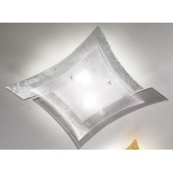 OREGON PLAFONIERA MODERNA CM 54X54 IN VETRO LAVORATO A MANO IN ITALIA 4 COLORI Familamp - Cristalensi Shop Online