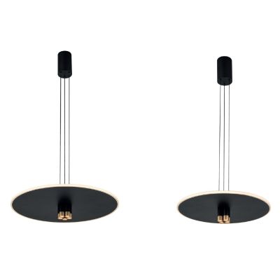 NOMADA LAMPADARIO A SOSPENSIONE D48 E D58 CM LED INTEGRATO LUCE 3000K NERO/ORO DESIGN MODERNO