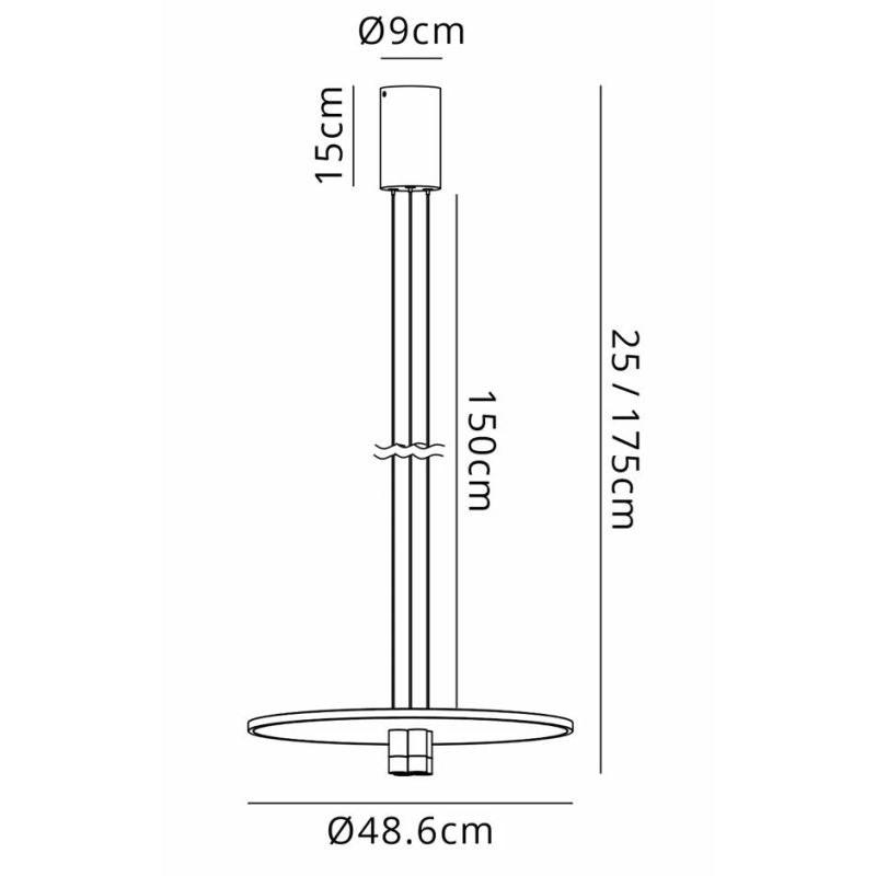 NOMADA LAMPADARIO A SOSPENSIONE D48 E D58 CM LED INTEGRATO LUCE 3000K NERO/ORO DESIGN MODERNO