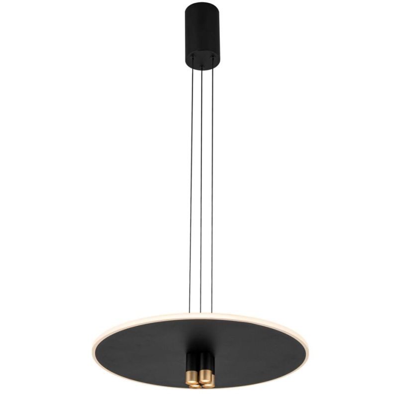 NOMADA LAMPADARIO A SOSPENSIONE D48 E D58 CM LED INTEGRATO LUCE 3000K NERO/ORO DESIGN MODERNO