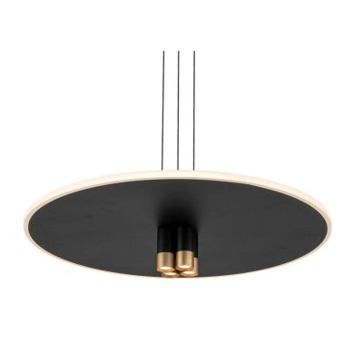 NOMADA LAMPADARIO A SOSPENSIONE D48 E D58 CM LED INTEGRATO LUCE 3000K NERO/ORO DESIGN MODERNO
