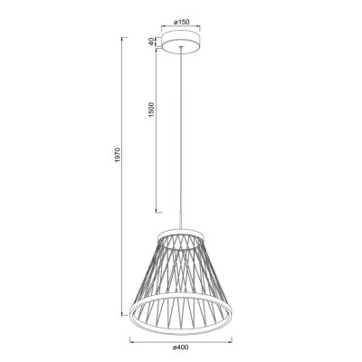 SPIDER LAMPADARIO D40 E D60 CM LED INTEGRATO LUCE 3000K IN ALLUMINIO GRIGIO CON FILI IN TESSUTO ORO DESIGN MODERNO