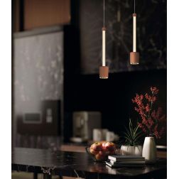 FUGAZ SOSPENSIONE SINGOLA LED 7W LUCE 3000K ALLUMINIO 4 COLORI CON TUBO LUMINOSO DESIGN MODERNO