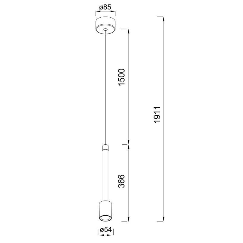 FUGAZ SOSPENSIONE SINGOLA LED 7W LUCE 3000K ALLUMINIO 4 COLORI CON TUBO LUMINOSO DESIGN MODERNO