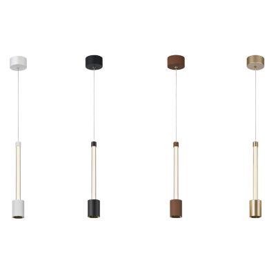 FUGAZ SOSPENSIONE SINGOLA LED 7W LUCE 3000K ALLUMINIO 4 COLORI CON TUBO LUMINOSO DESIGN MODERNO