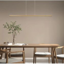 LINEAL SOSPENSIONE LUNGHEZZA CM 122 LED 38W LUCE 3000K LINEARE ALLUMINIO ORO O NERO DESIGN MODERNO