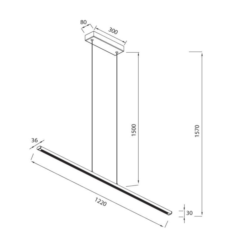 LINEAL SOSPENSIONE LUNGHEZZA CM 122 LED 38W LUCE 3000K LINEARE ALLUMINIO ORO O NERO DESIGN MODERNO