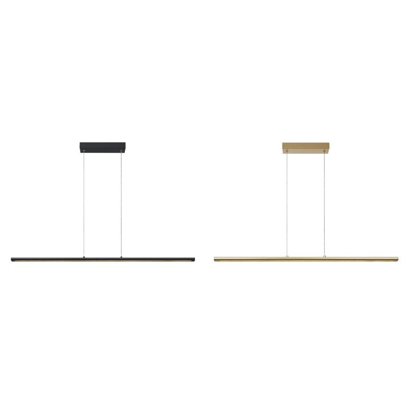 LINEAL SOSPENSIONE LUNGHEZZA CM 122 LED 38W LUCE 3000K LINEARE ALLUMINIO ORO O NERO DESIGN MODERNO
