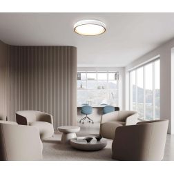 VERONA PLAFONIERA 2 MISURE ALLUMINIO ORO O GRIGIO LED INTEGRATO LUCE DIMMERABILE CON TELECOMANDO MODERNA