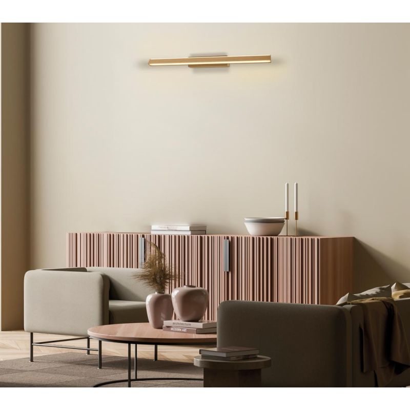 LINEAL LAMPADA DA PARETE UP & DOWN LED 22W LUCE 3000K ALLUMINIO BIANCO, NERO E ORO DESIGN MODERNO