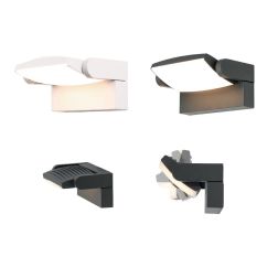 HOOD APPLIQUE DA ESTERNO ORIENTABILE IP65 ALLUMINIO BIANCO O ANTRACITE LED 12W LUCE 3000K MODERNA