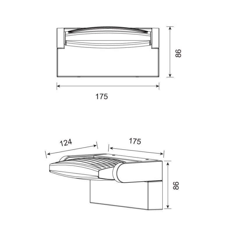 HOOD APPLIQUE DA ESTERNO ORIENTABILE IP65 ALLUMINIO BIANCO O ANTRACITE LED 12W LUCE 3000K MODERNA