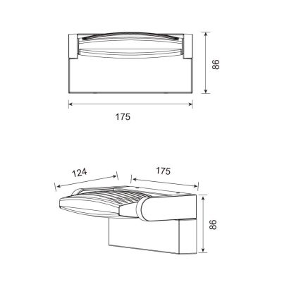 HOOD APPLIQUE DA ESTERNO ORIENTABILE IP65 ALLUMINIO BIANCO O ANTRACITE LED 12W LUCE 3000K MODERNA