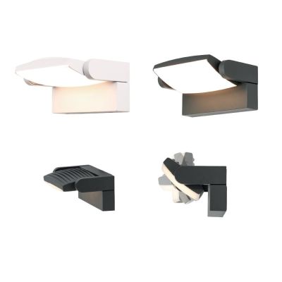 HOOD APPLIQUE DA ESTERNO ORIENTABILE IP65 ALLUMINIO BIANCO O ANTRACITE LED 12W LUCE 3000K MODERNA