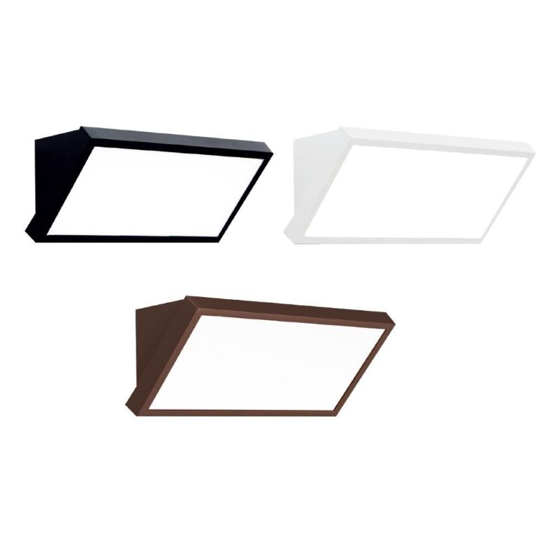 CREEK APPLIQUE RETTANGOLARE DA ESTERNO ANTI CORROSIONE IP65 LED 20W LUCE CCT NERO, BIANCO E CORTEN MODERNA