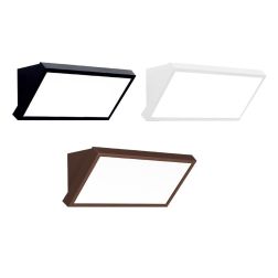 CREEK APPLIQUE RETTANGOLARE DA ESTERNO ANTI CORROSIONE IP65 LED 20W LUCE CCT NERO, BIANCO E CORTEN MODERNA
