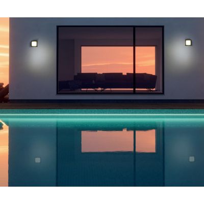 CREEK APPLIQUE QUADRATA DA ESTERNO ANTI CORROSIONE IP65 LED 15W LUCE CCT NERO, BIANCO E CORTEN MODERNA