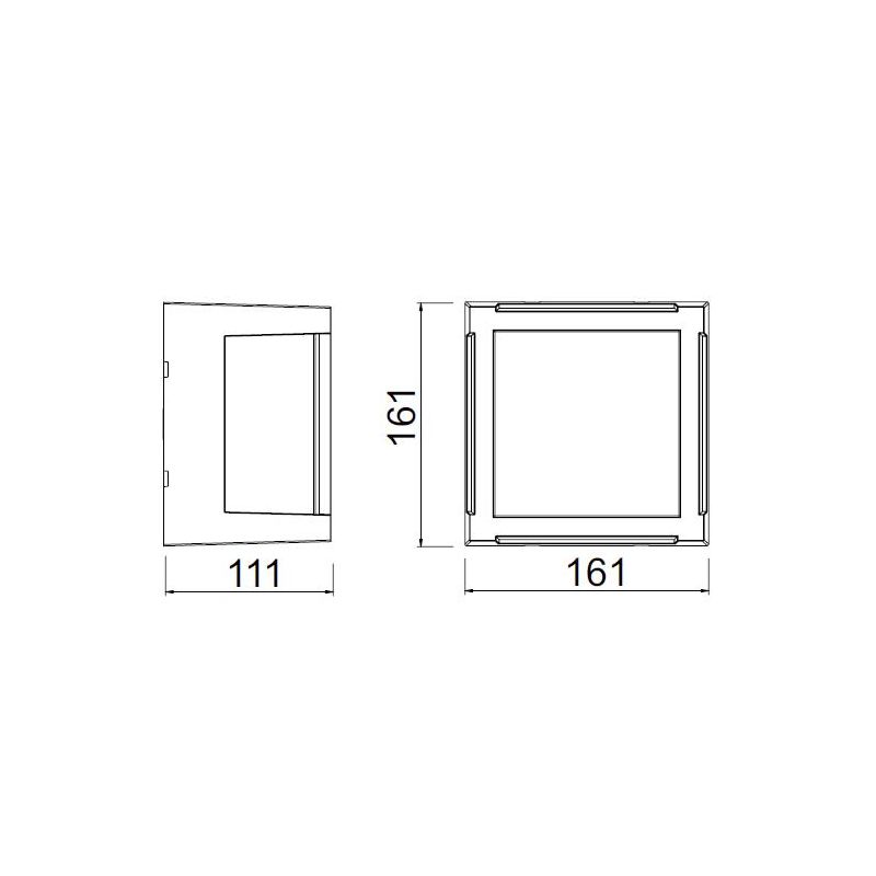 CREEK APPLIQUE QUADRATA DA ESTERNO ANTI CORROSIONE IP65 LED 15W LUCE CCT NERO, BIANCO E CORTEN MODERNA