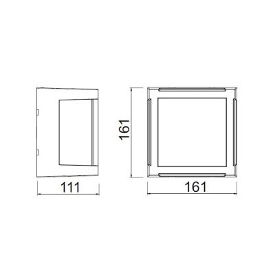 CREEK APPLIQUE QUADRATA DA ESTERNO ANTI CORROSIONE IP65 LED 15W LUCE CCT NERO, BIANCO E CORTEN MODERNA