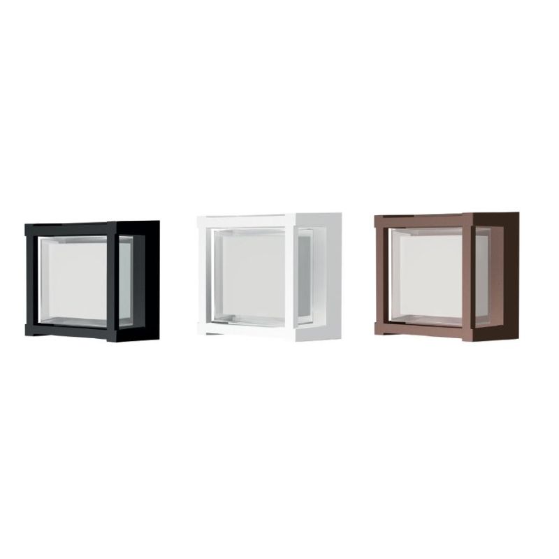 CREEK APPLIQUE QUADRATA DA ESTERNO ANTI CORROSIONE IP65 LED 15W LUCE CCT NERO, BIANCO E CORTEN MODERNA