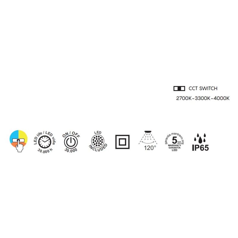 CREEK APPLIQUE ROTONDA DA ESTERNO ANTI CORROSIONE IP65 LED 15W LUCE CCT NERO, BIANCO E CORTEN MODERNA