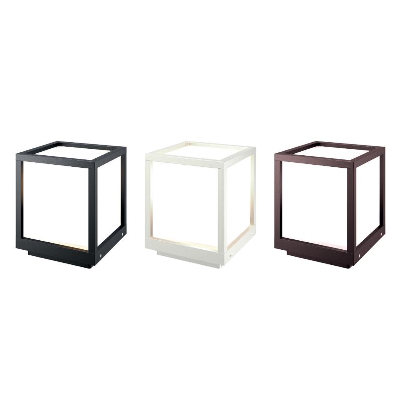 UTAH PALETTO DA GIARDINO H19 CM IP65 IN ALLUMINIO GRIGIO,BIANCO E CORTEN LAMPADINA ATTACCO E27 MODERNO